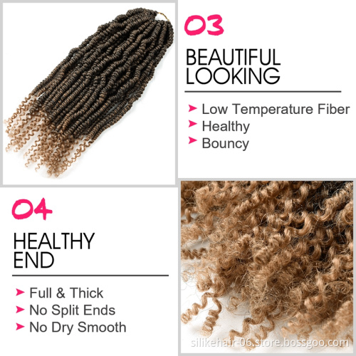 Passion Spring Twists Synthetic Crochet Hair Extensions 12 18 inch Ombre Crochet hair  Fluffy Curly Bomb Twist passion twist